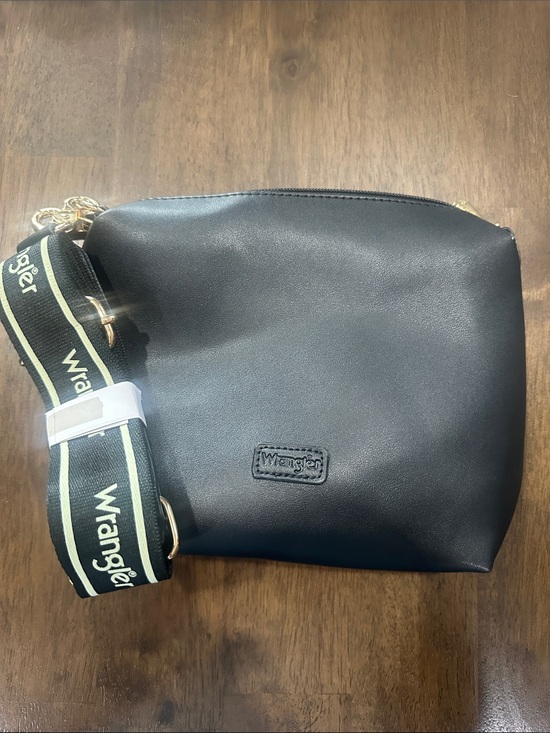 Handbags - Wrangler Black Crossbody Bag with Branded Strap